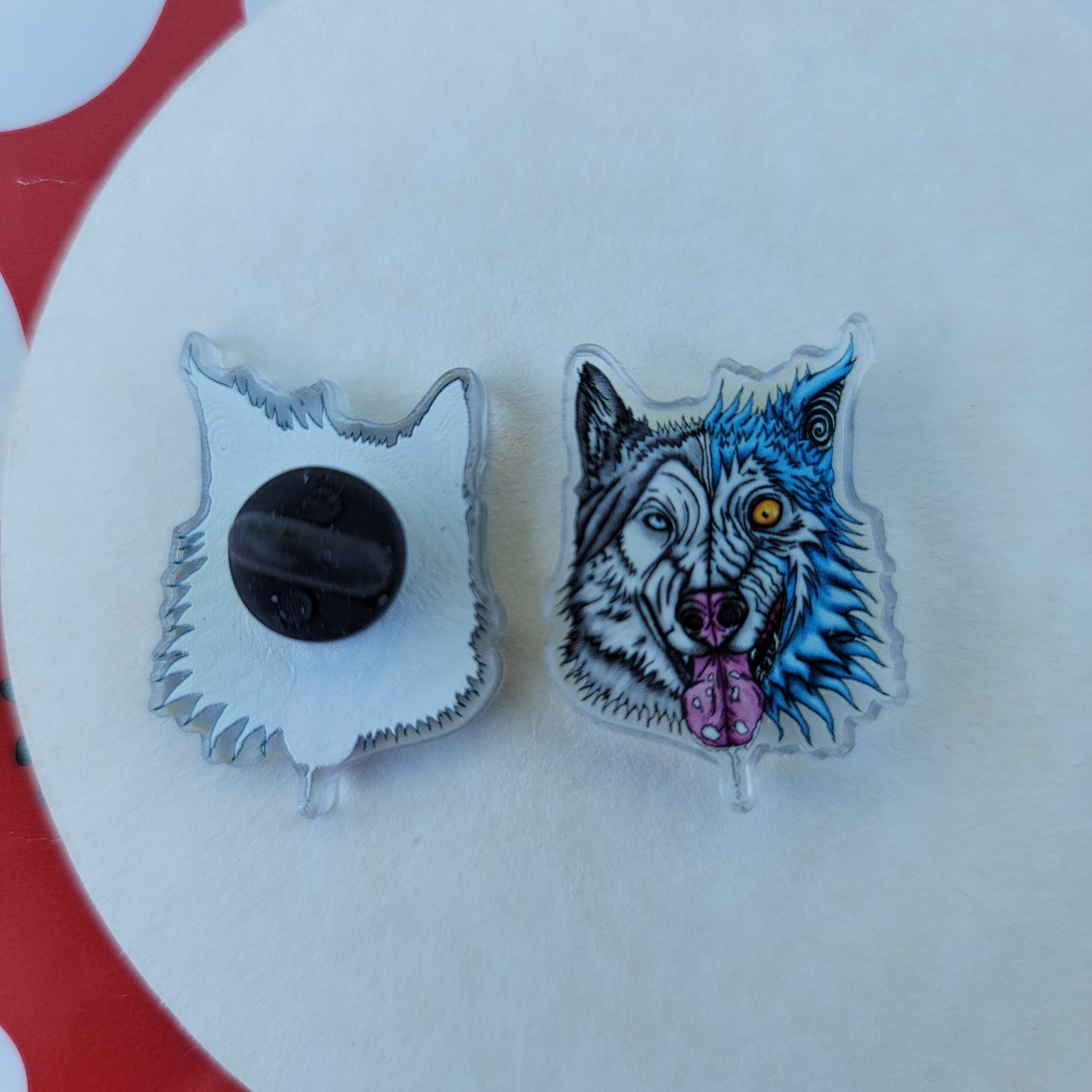 Donation Husky Dog Acrylic Pin