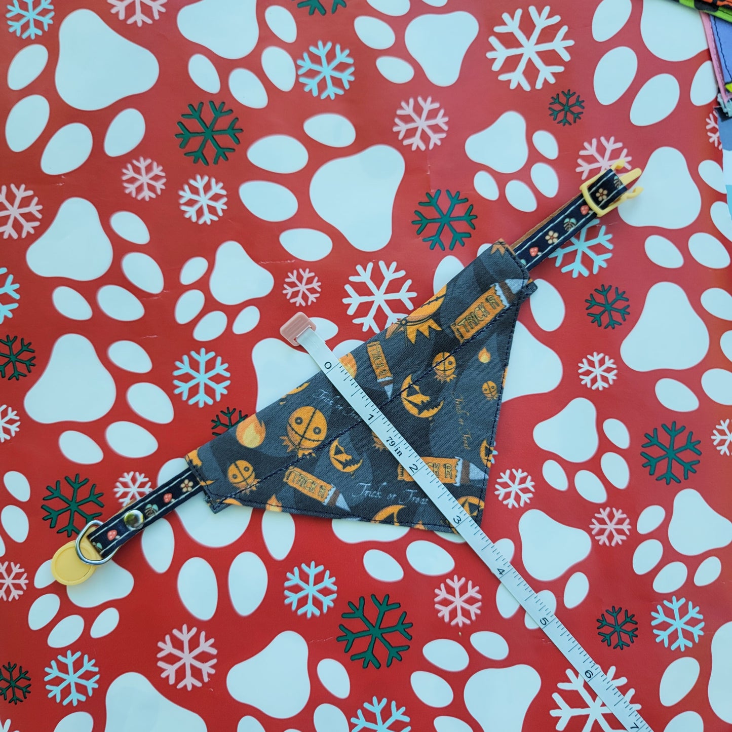 Trick r Treat Extra Small Pet Bandana (Over the Collar) // Halloween Cat Bandana // Gift for Pets