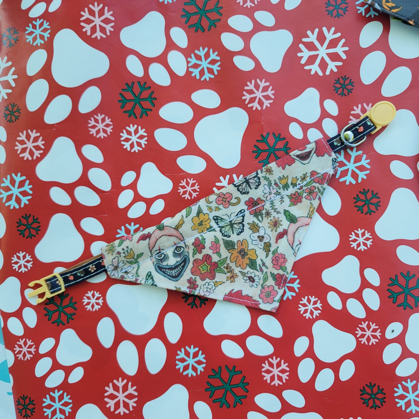 Floral Clown Boutique Extra Small Dog Bandana (Over the Collar) // Halloween Cat Bandana // Gift for Pets