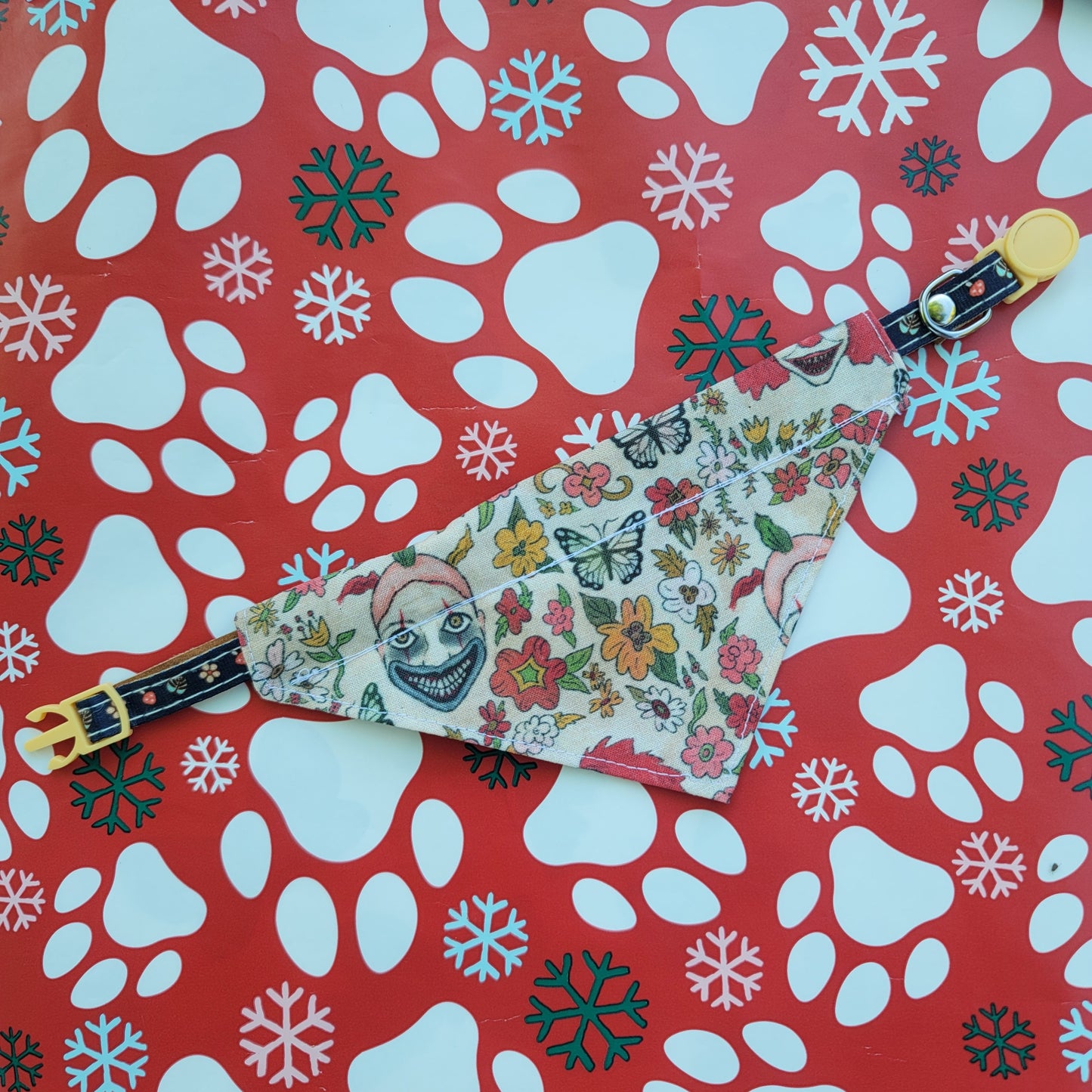 Floral Clown Boutique Extra Small Dog Bandana (Over the Collar) // Halloween Cat Bandana // Gift for Pets