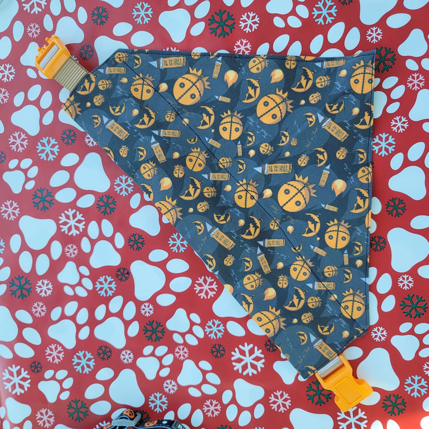 Trick r Treat Large Pet Bandana (Over the Collar) // Halloween Cat Bandana // Gift for Pets