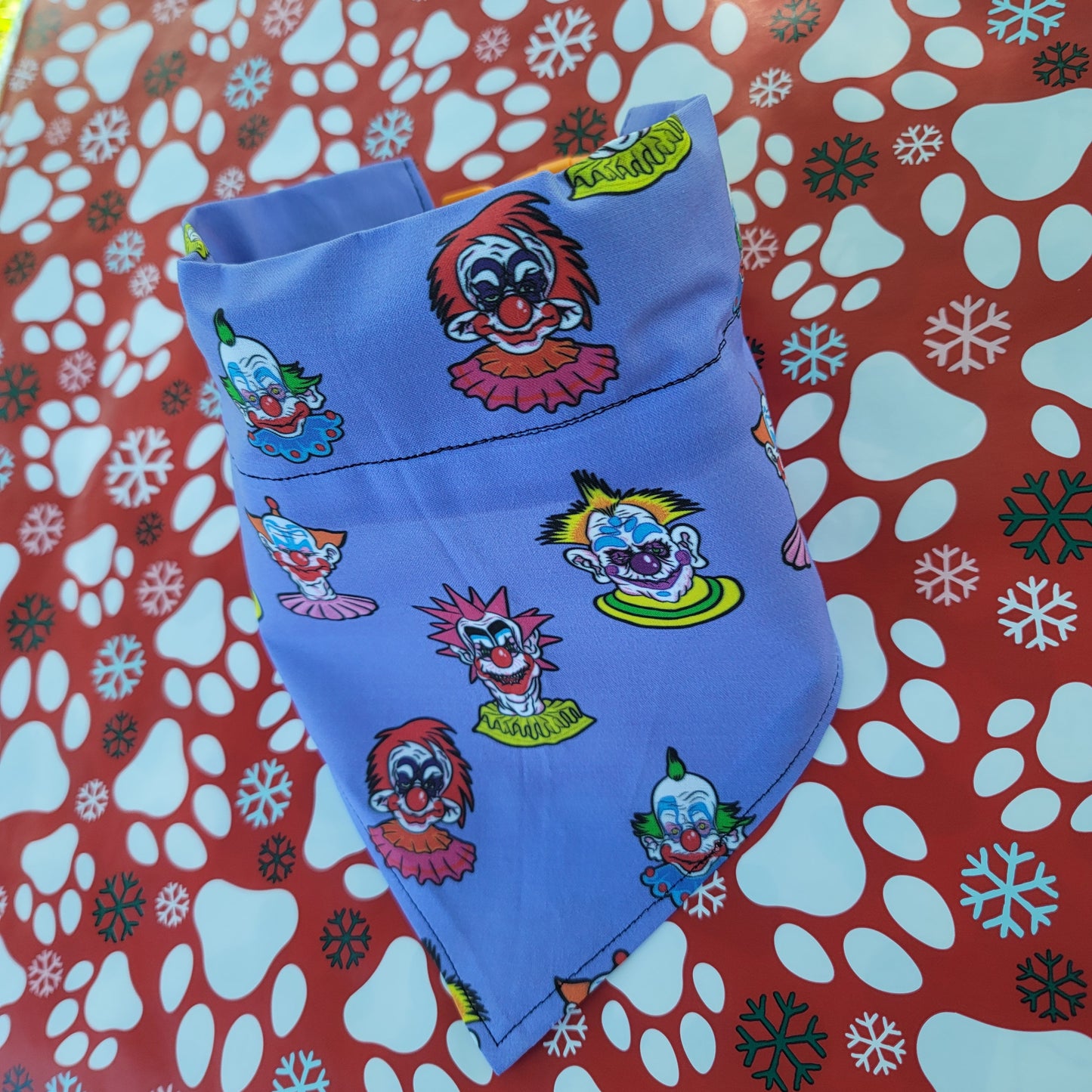 Killer Klowns from Outerspace Purple Extra Large Dog Bandana (Over the Collar) // Halloween Cat Bandana // Gift for Pets