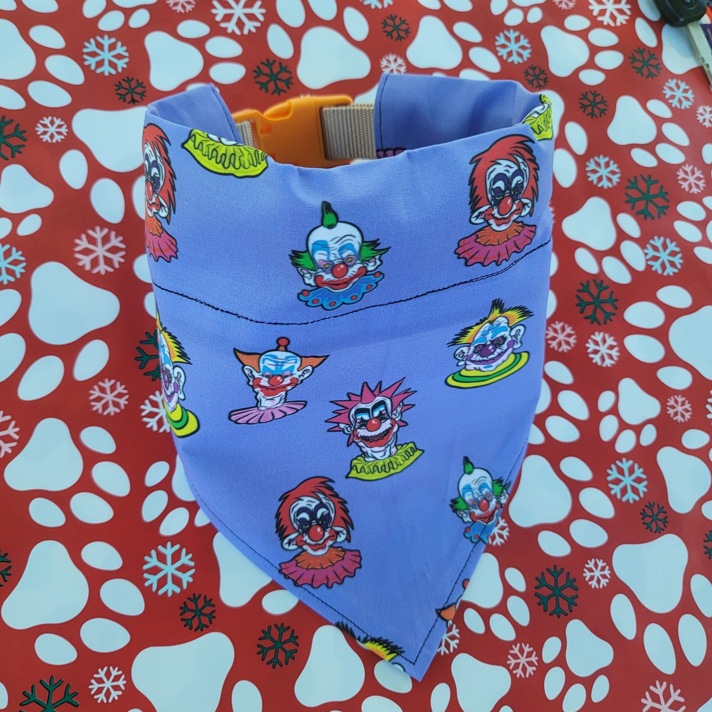 Killer Klowns from Outerspace Purple Extra Large Dog Bandana (Over the Collar) // Halloween Cat Bandana // Gift for Pets