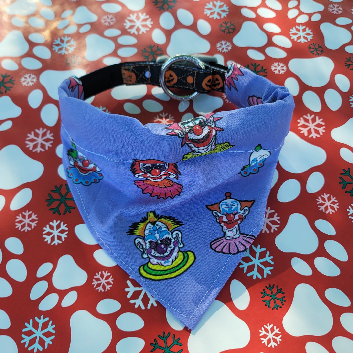 Killer Klowns from Outerspace Purple Medium Dog Bandana (Over the Collar) // Halloween Cat Bandana // Gift for Pets