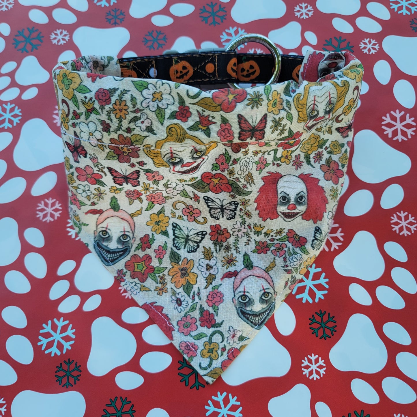 Twisty the Clown Pennywise Joker Medium Dog Bandana (Over the Collar) // Halloween Cat Bandana // Gift for Pets