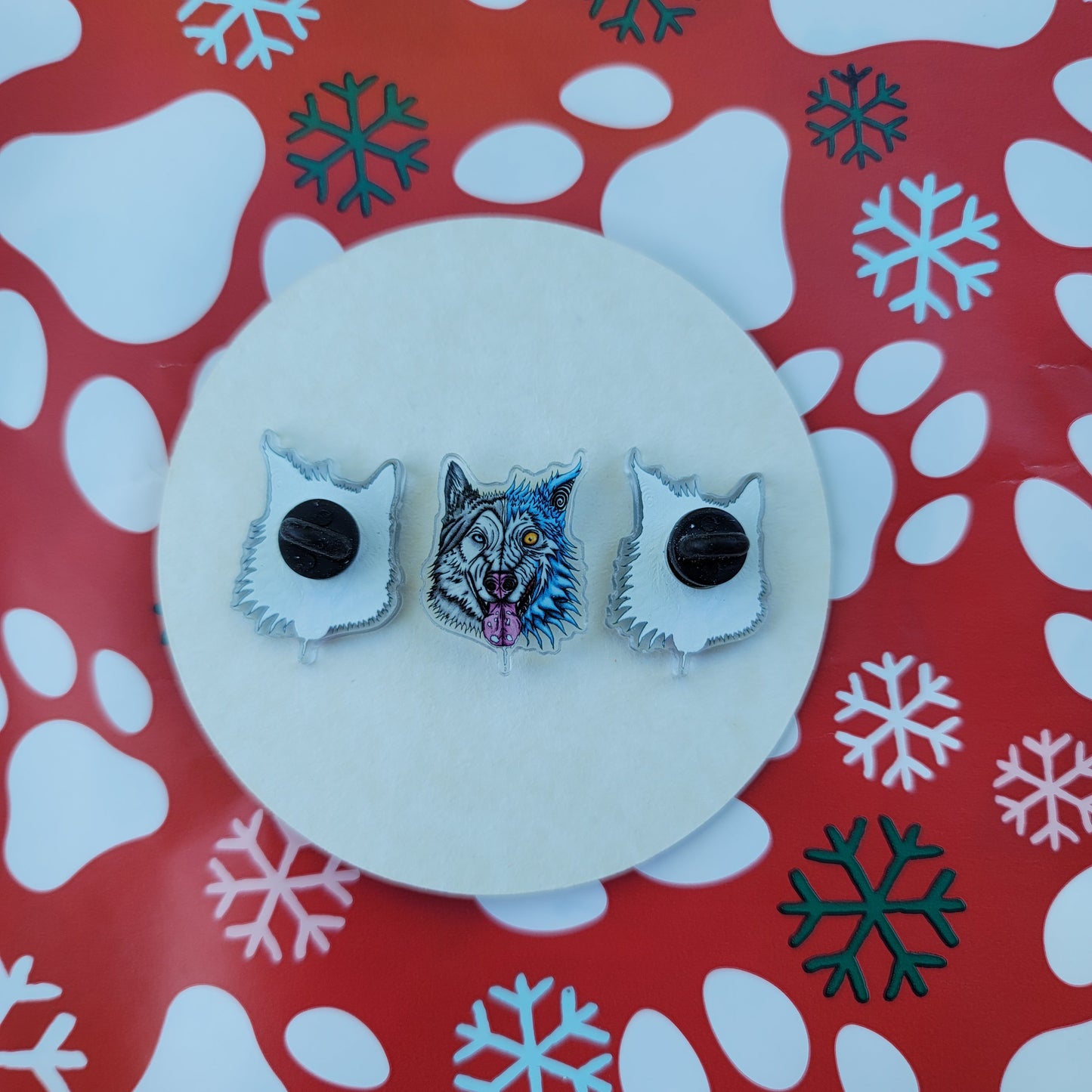 Donation Husky Dog Acrylic Pin