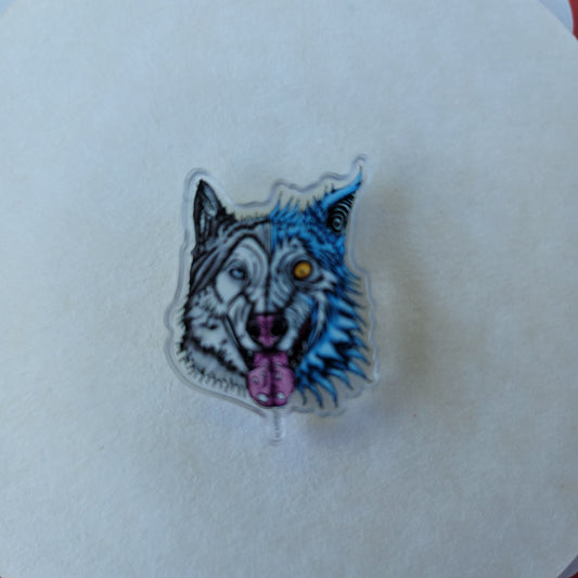 Donation Husky Dog Acrylic Pin