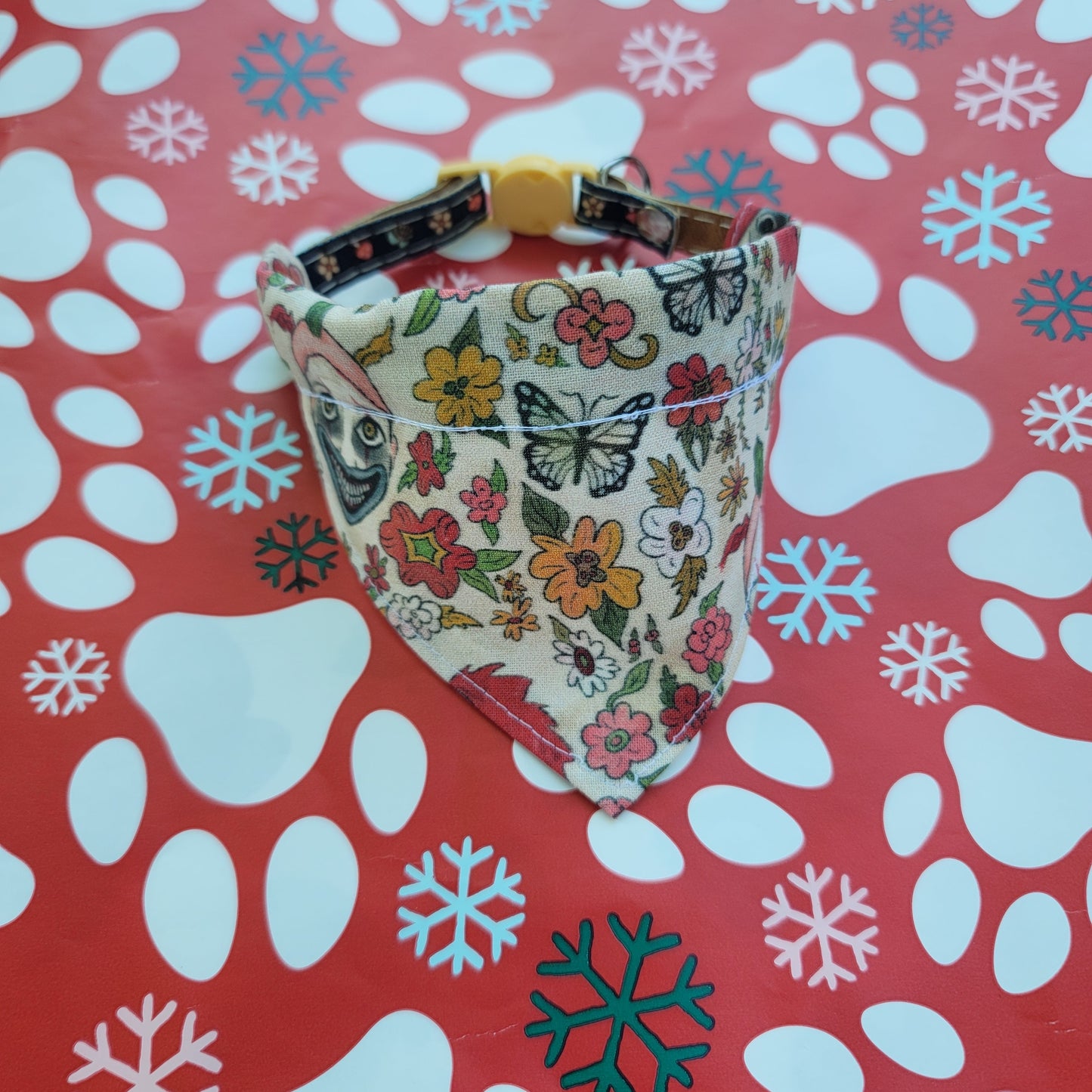 Floral Clown Boutique Extra Small Dog Bandana (Over the Collar) // Halloween Cat Bandana // Gift for Pets