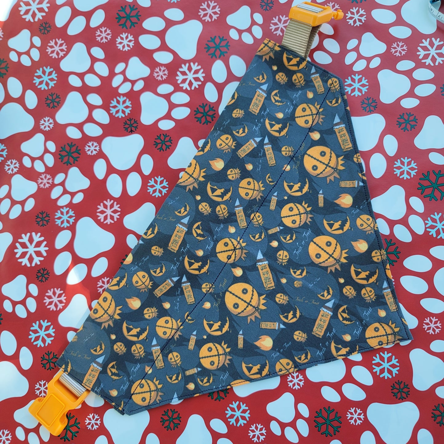 Trick r Treat Large Pet Bandana (Over the Collar) // Halloween Cat Bandana // Gift for Pets