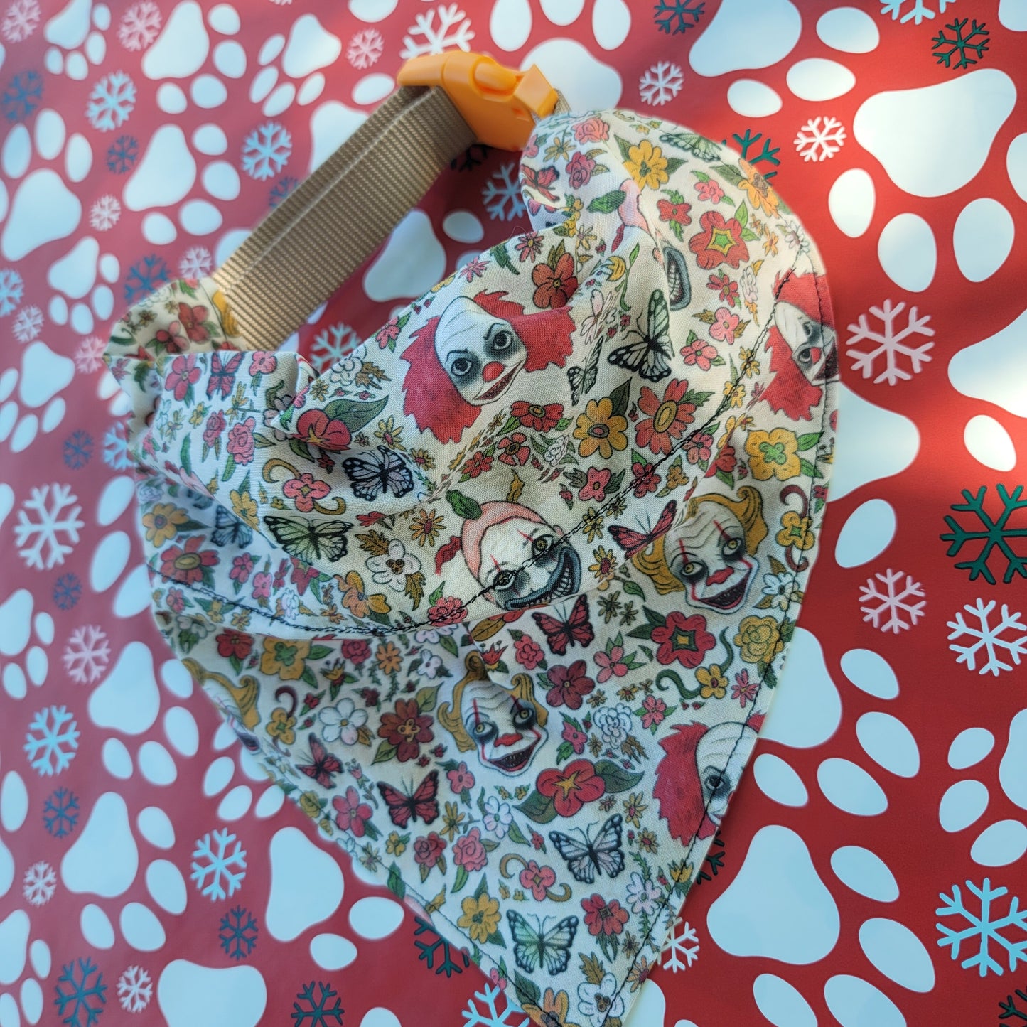 Twisty the Clown Pennywise Joker Extra Large Dog Bandana (Over the Collar) // Halloween Cat Bandana // Gift for Pets