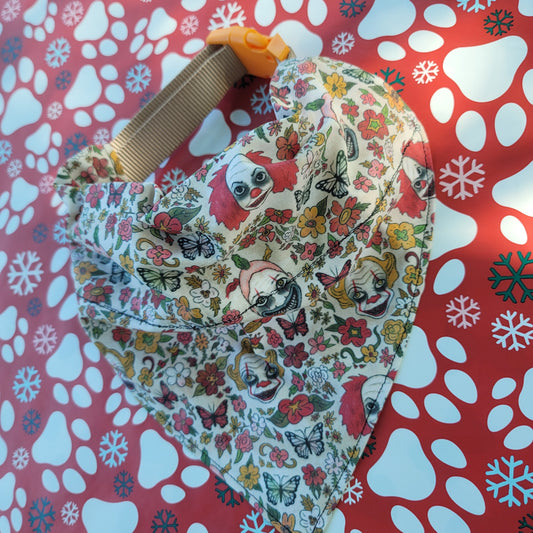 Twisty the Clown Pennywise Joker Extra Large Dog Bandana (Over the Collar) // Halloween Cat Bandana // Gift for Pets