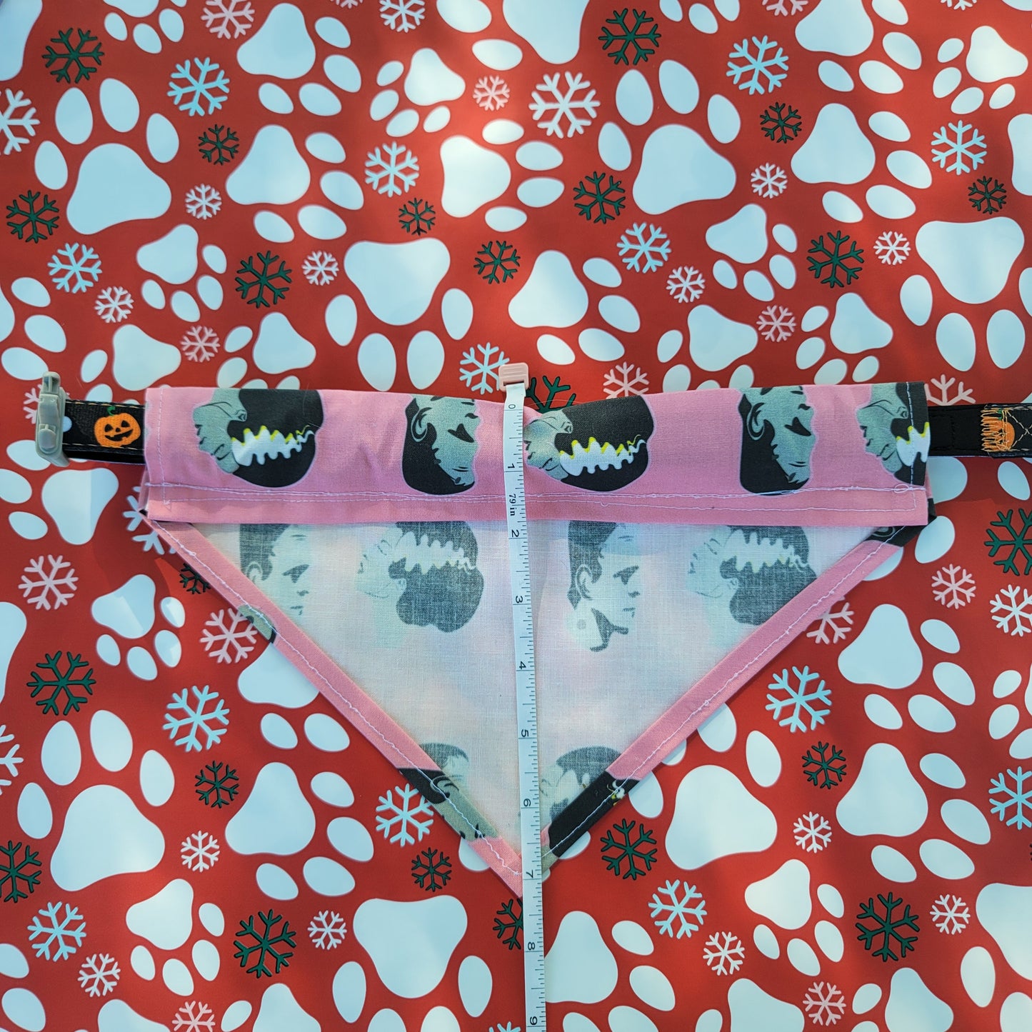 Meet the Frankensteins' Pink Medium Dog Bandana (Over the Collar) // Halloween Cat Bandana // Gift for Pets