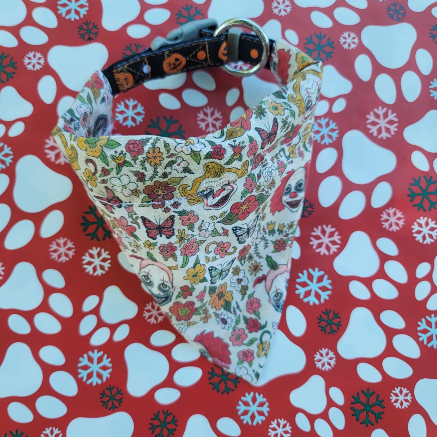 Floral Clown Boutique Medium Dog Bandana (Over the Collar) // Halloween Cat Bandana // Gift for Pets