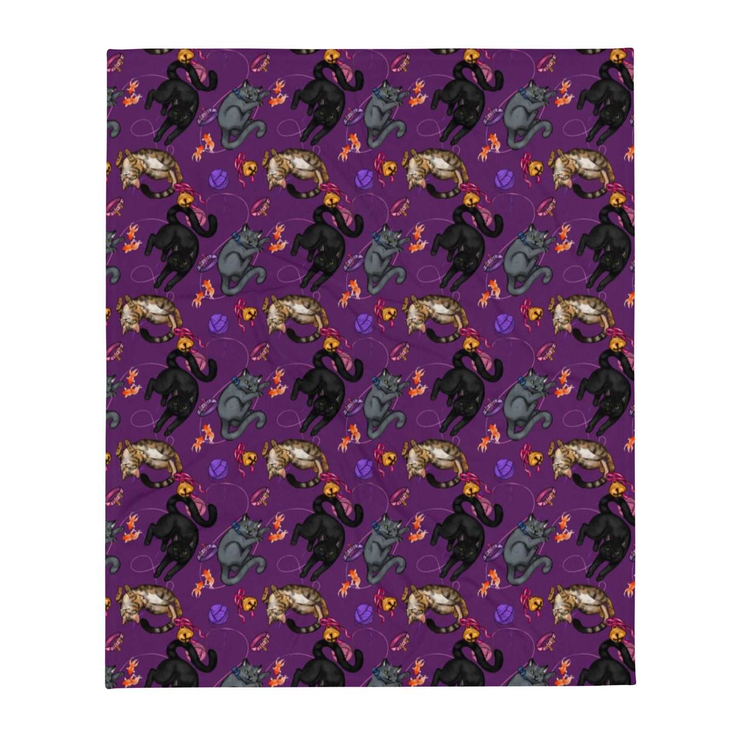 Sleek Kitty Throw Blanket (Print on Demand).