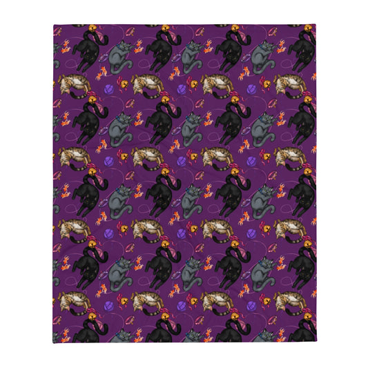 Sleek Kitty Throw Blanket (Print on Demand).