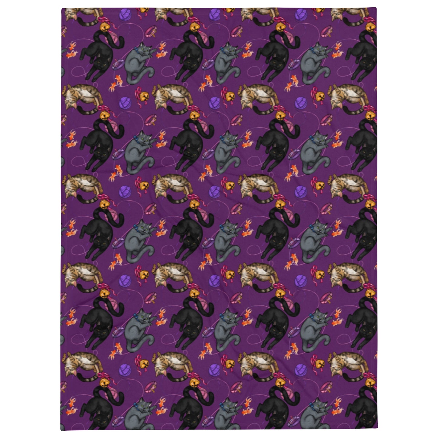 Sleek Kitty Throw Blanket (Print on Demand).