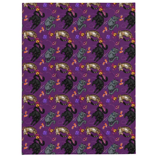 Sleek Kitty Throw Blanket (Print on Demand).