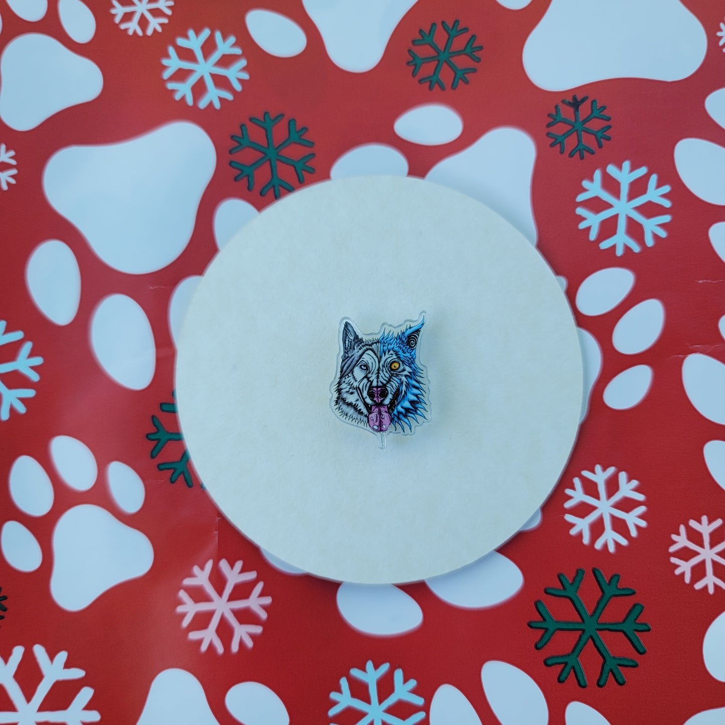 Donation Husky Dog Acrylic Pin