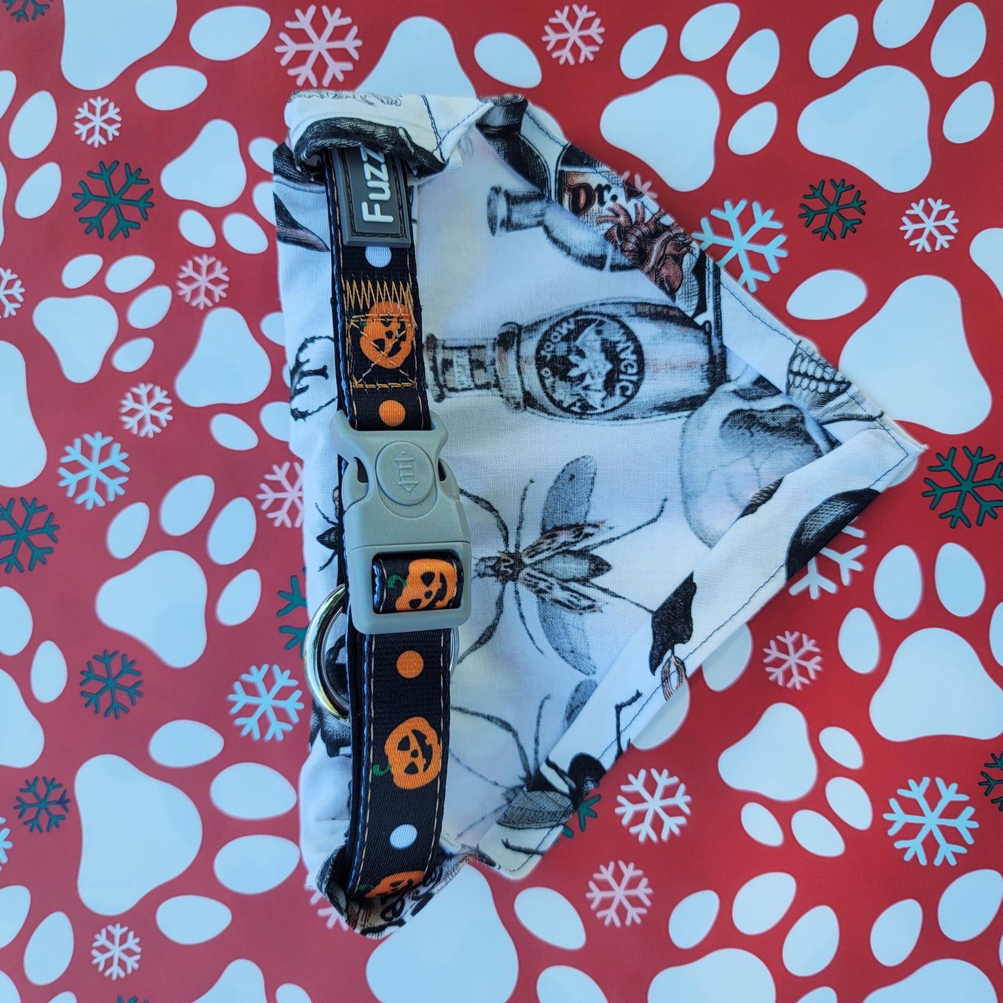 Alchemy Spooky Gothic Medium Dog Bandana (Over the Collar) // Halloween Cat Bandana // Gift for Pets