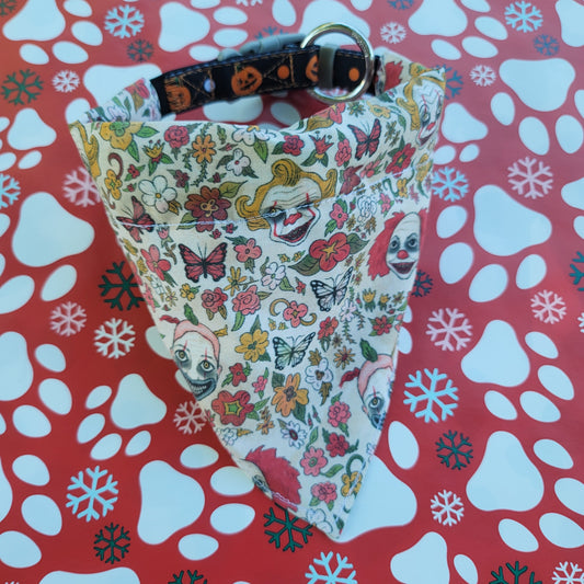 Floral Clown Boutique Medium Dog Bandana (Over the Collar) // Halloween Cat Bandana // Gift for Pets