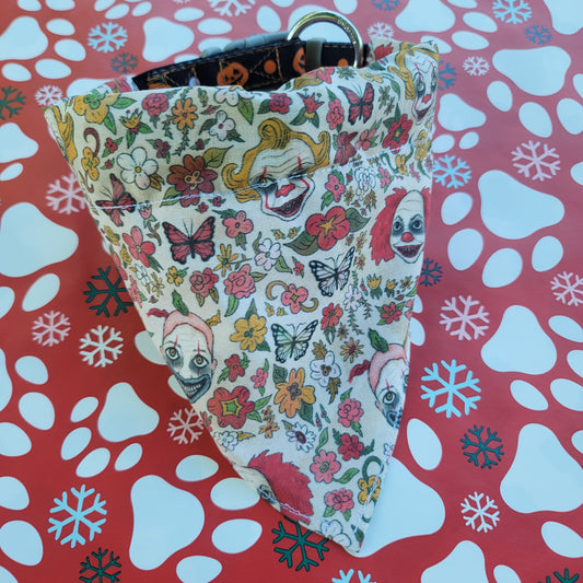 Floral Clown Boutique Medium Dog Bandana (Over the Collar) // Halloween Cat Bandana // Gift for Pets